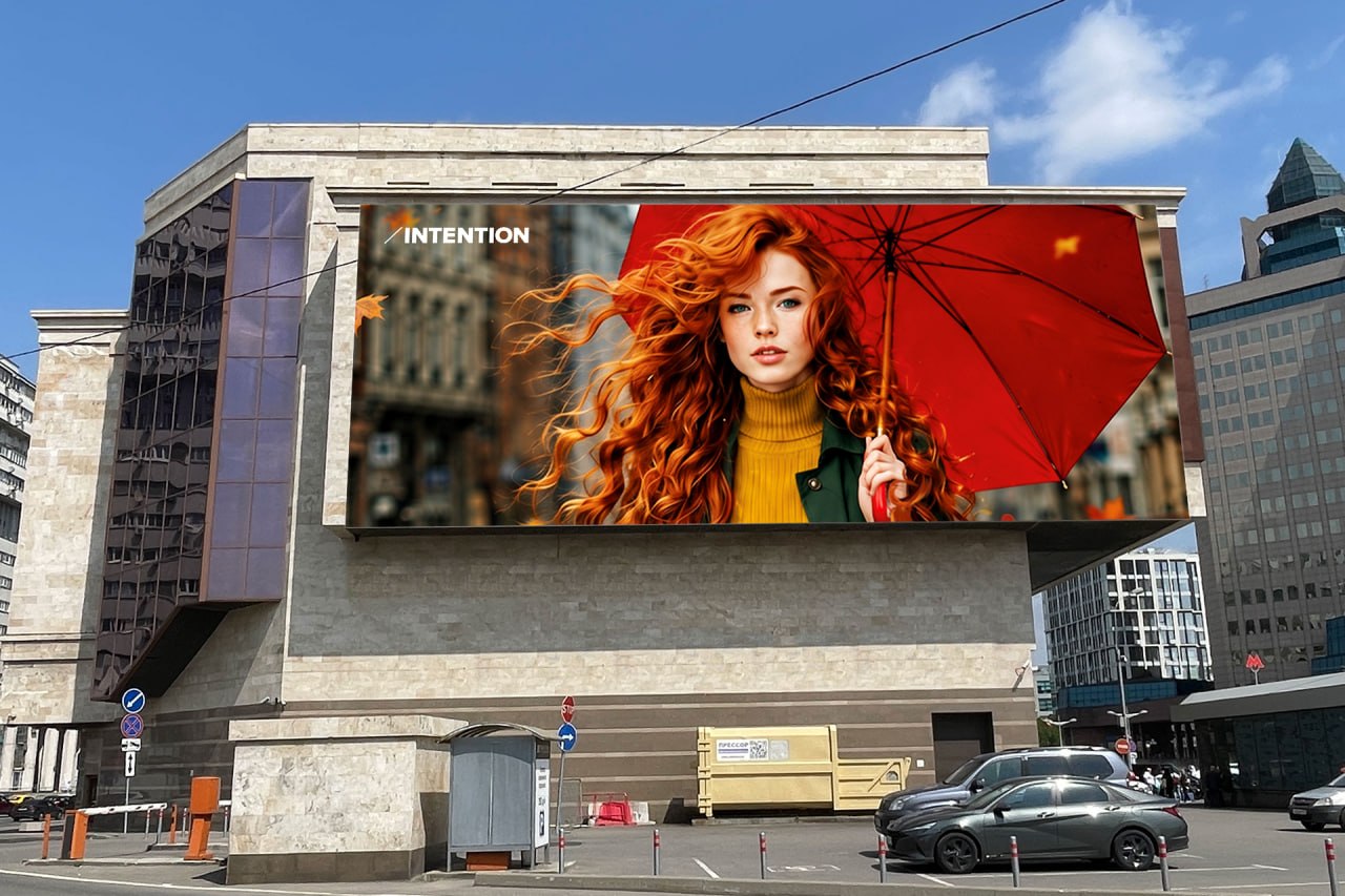 INTENTION расширяет медиаприсутствие: новый широкоформатный медиафасад в центре столицы